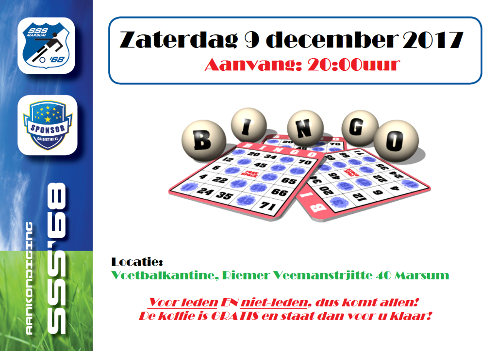 Bingo - Zaterdag 9 december 2017