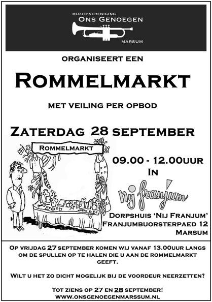 Zaterdag 28 september Rommelmarkt