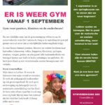 Peuter- en kleutergym start weer bij SSS!