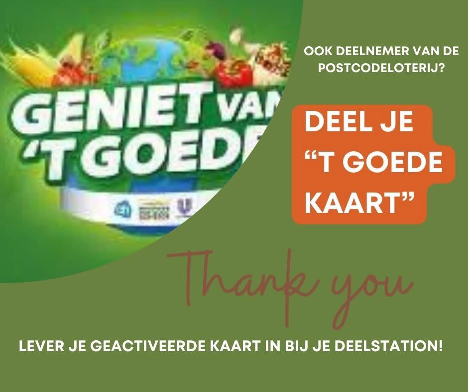 Deelstationoproep ‘t goede kaarten postcodeloterij